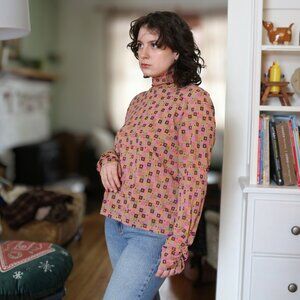 Vintage J.H. Collectibles 70s Retro Style Patterned Long Sleeve - XL